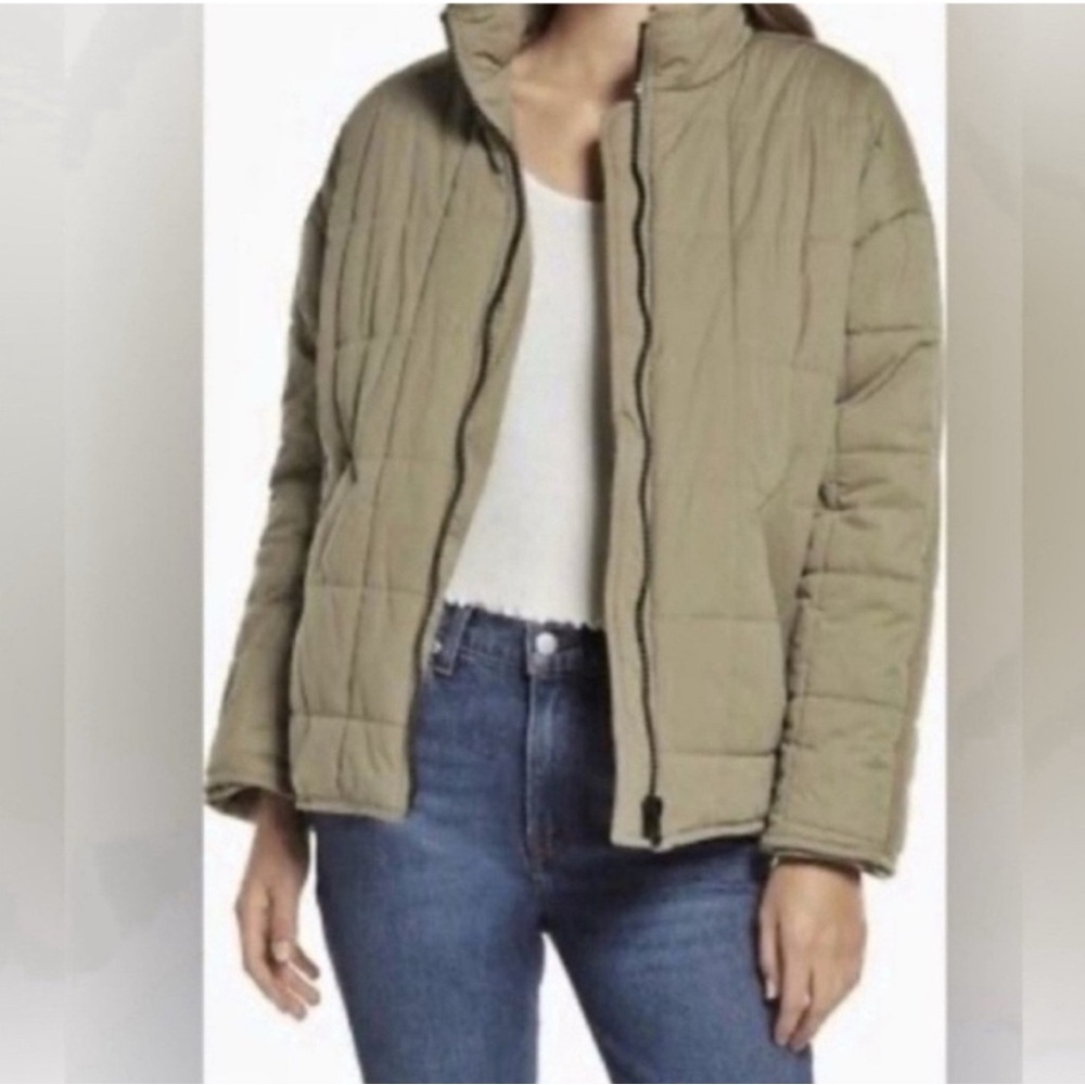 Avec Les Filles Khaki Puffer Jacket